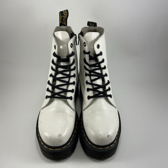 Dr Martens Doc Jadon Platform Quad Boots Womens Size 6 White Leather 8-Eye - Picture 11 of 11